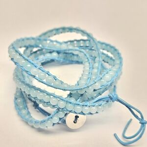 Amazonite Stone Beaded Wrap Bracelet